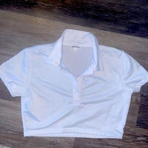 White cropped top